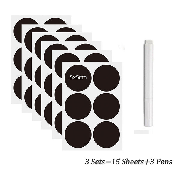 1-3Sets Jar Labels Bottle Stickers Blackboard Chalk Pen Kitchen Pantry Spice New