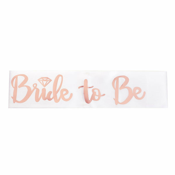 Rose Gold Bride to Be Veil Sash Tiara Team Bride Sash Hen Night Bridesmaid Sash