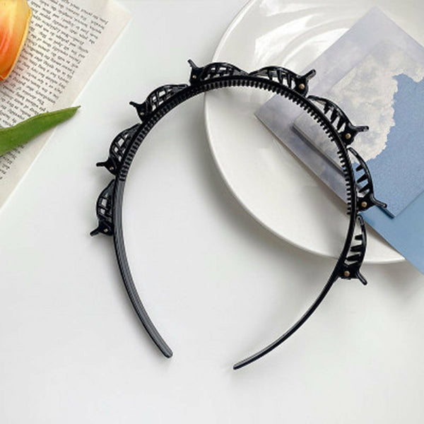 2 Pcs Double Bangs Hairstyle Hairpin Headband Braided Women Headband Hair Tool