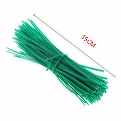100-2000 Green Twist Tie Plastic Cable Cord Ties Reusable Packaging Plants Wire