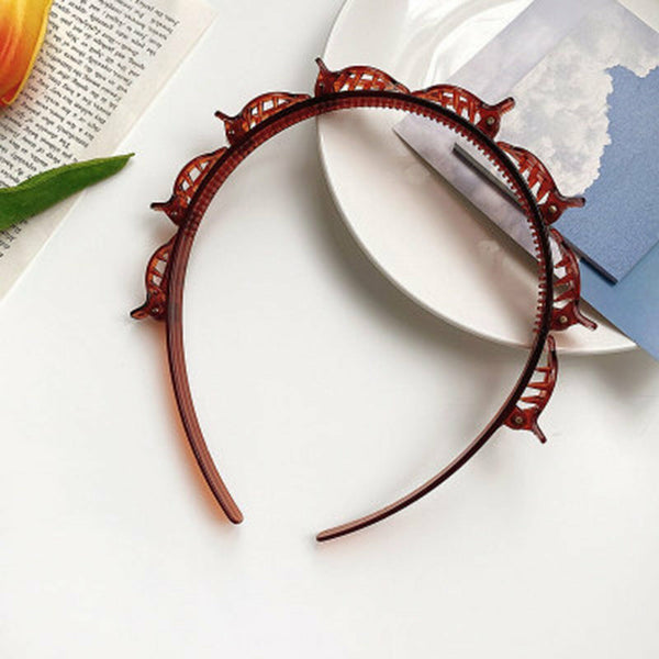 2 Pcs Double Bangs Hairstyle Hairpin Headband Braided Women Headband Hair Tool