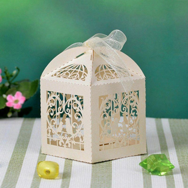 100X Laser Cut Favor Box Bombonierre Candy Engagement Wedding Gift Box 7 Colours