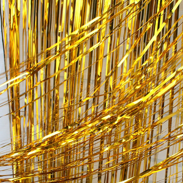 1M Tinsel Curtain Foil Metallic Fringe Backdrop Party Door Decorations Event AU