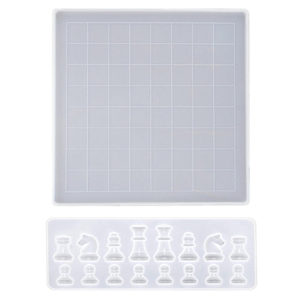 International Chess Set Silicone Resin Mold Jewelry Pendant Epoxy Casting Mould