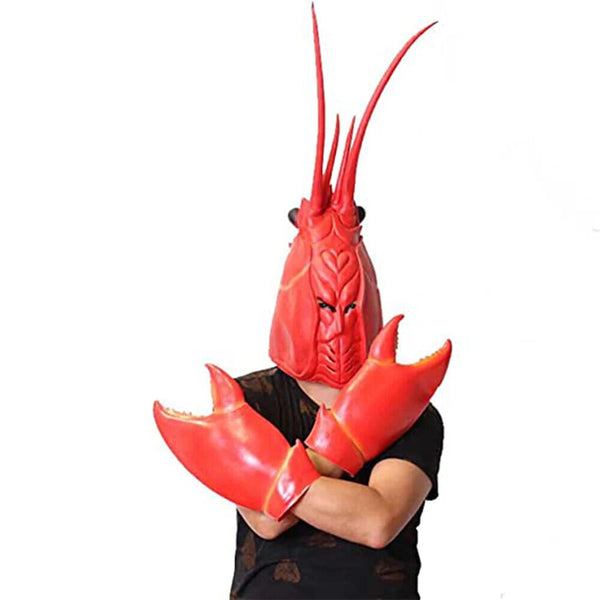 Funny Crab Lobster Claws Gloves Headdress Cosplay Party Latex Novelty Toy Set