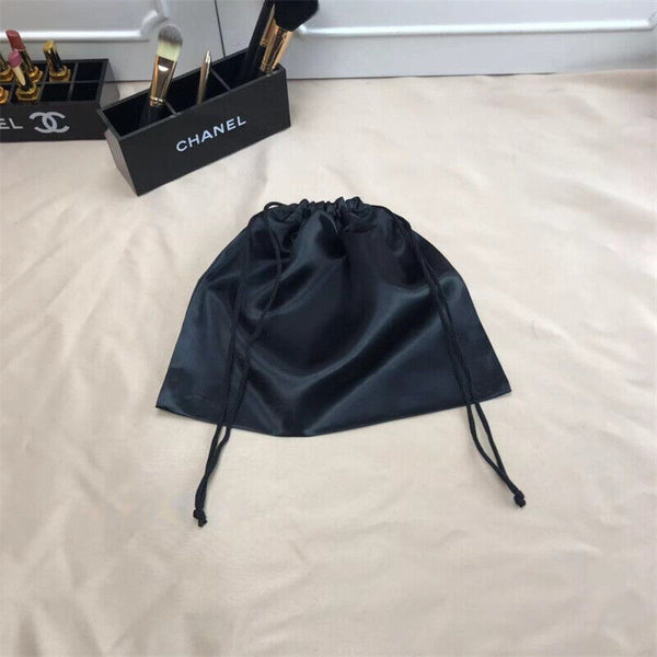 1x Black Satin Silk Storage Bag Drawstring Dust-Proof Pouch Pack Portable HotBag