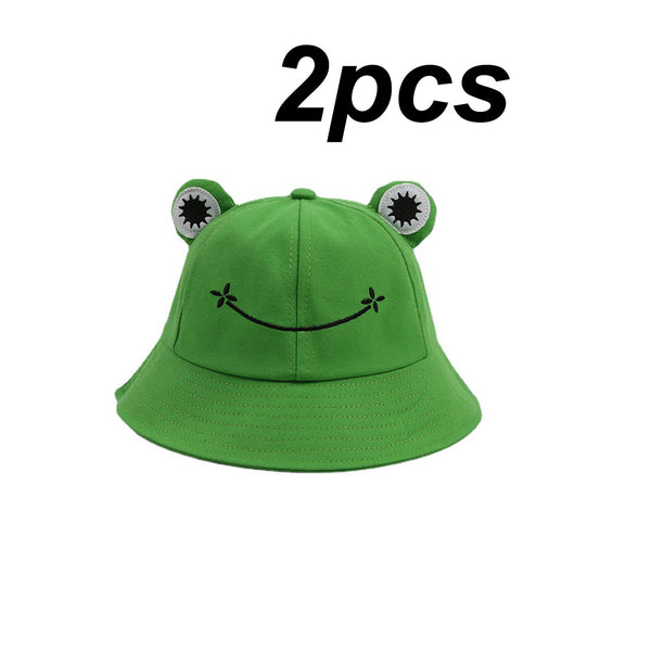 1/2x Adult Kid Frog Bucket Hat Outdoor Hiking Beach Fishing Cap Sunscreen Sunhat