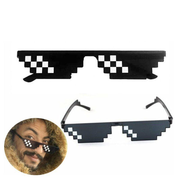 2PCS Chic MEME Deal IT Thug Life Attitude Stylish Glasses 8 Bit Pixel Sunglasses
