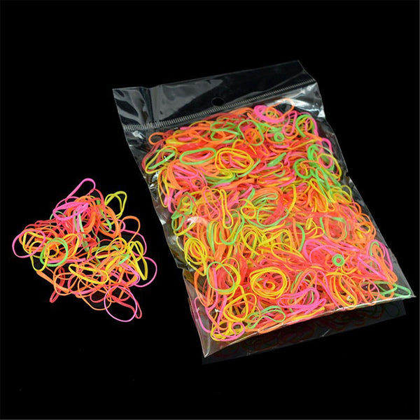 2000pcs Child Baby Hair Holders Rubber Elastic Bands Girls Ties Loom Bands AUS
