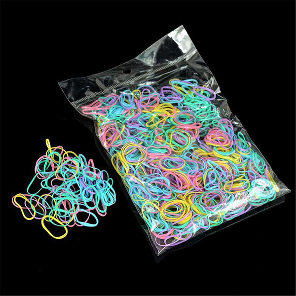 2000pcs Child Baby Hair Holders Rubber Elastic Bands Girls Ties Loom Bands AUS