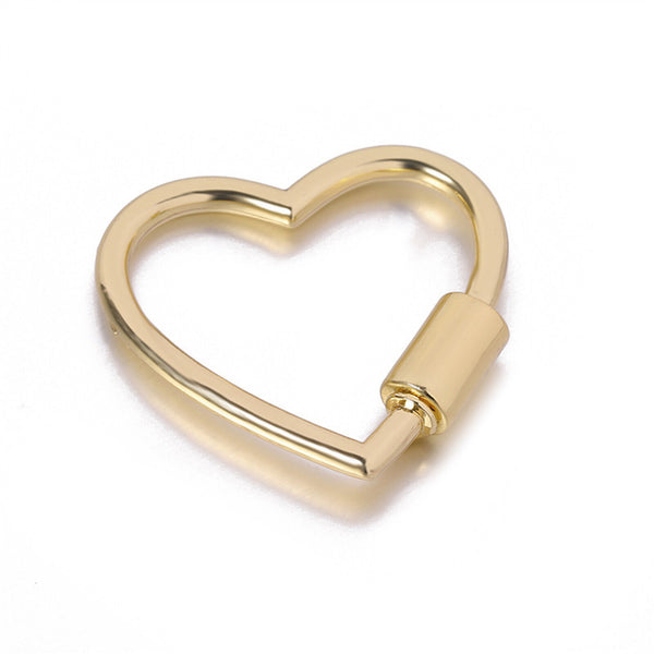 2 PCS Heart Shape Carabiner Clip Metal Open Buckles Clasp Spring Keyring Camping