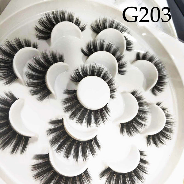 14 Pairs Long Soft False Eyelashes Natural Mink Fake Lashes Set 3D Mixed Layered