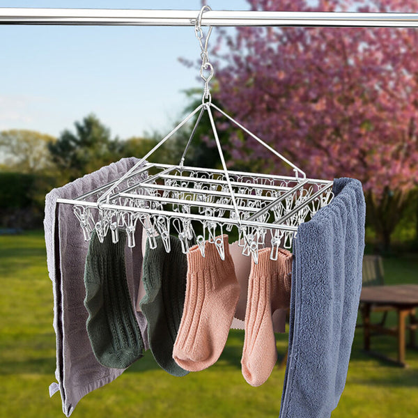 Pegs Stainless Steel Laundry Sock Underwear Clothes Dryer Rac