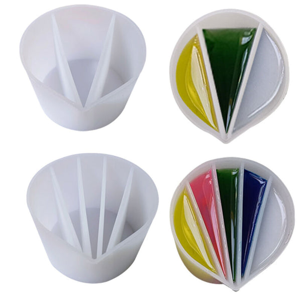 3+5 Channels Silicone Color Mixing Cup Silicone Multi Channels Paint