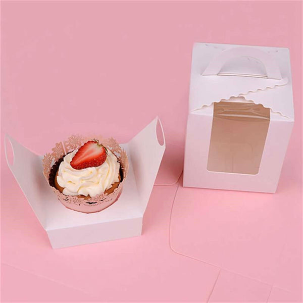 Cupcake Boxes Xmas Party Single Cake Packaging Gift Box Wi
