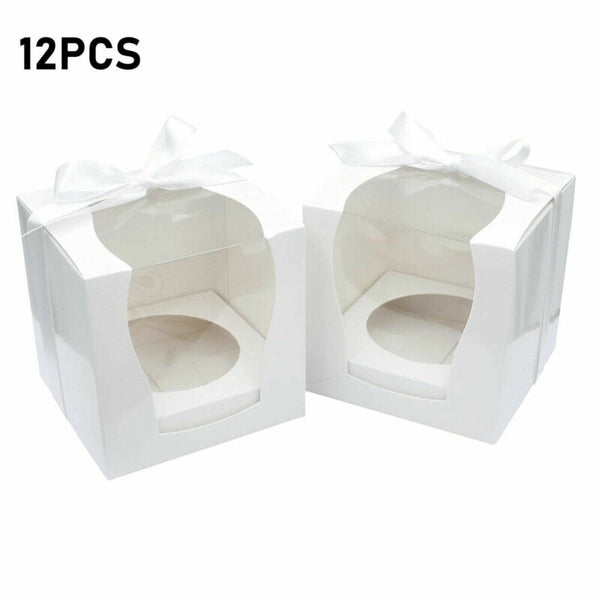 Cupcake Boxes Xmas Party Single Cake Packaging Gift Box Wi