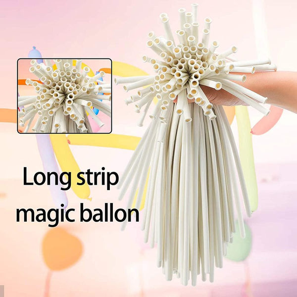 White Long Balloons for Twisting, Skinny Thickening Latex B