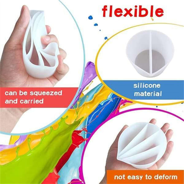 3+5 Channels Silicone Color Mixing Cup Silicone Multi Channels Paint