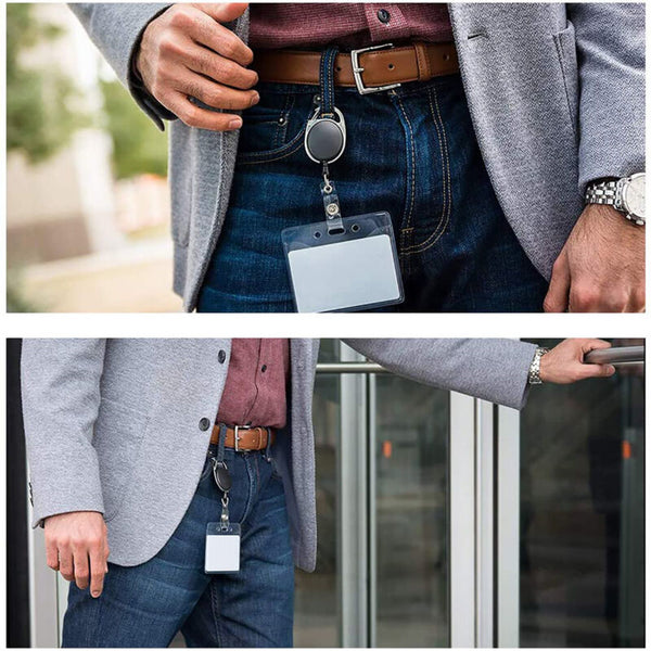 18x Retractable Key Chain ID Badge Card Holder Lanyard Keyring Carabin