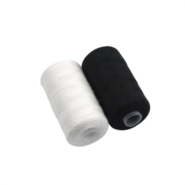 Sewing Thread 4 Spools x 500m Black White Quilting Polyester Embroider