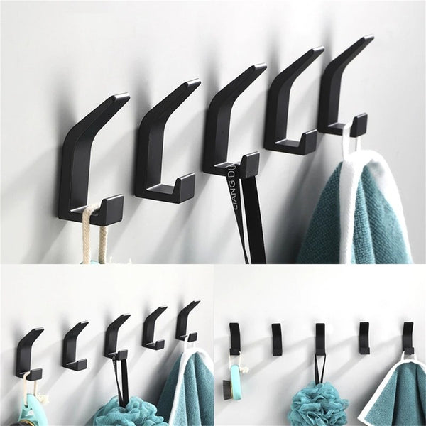 Wall Mounted Towel Rack Holder Kitchen Bathroom Clothes Robe