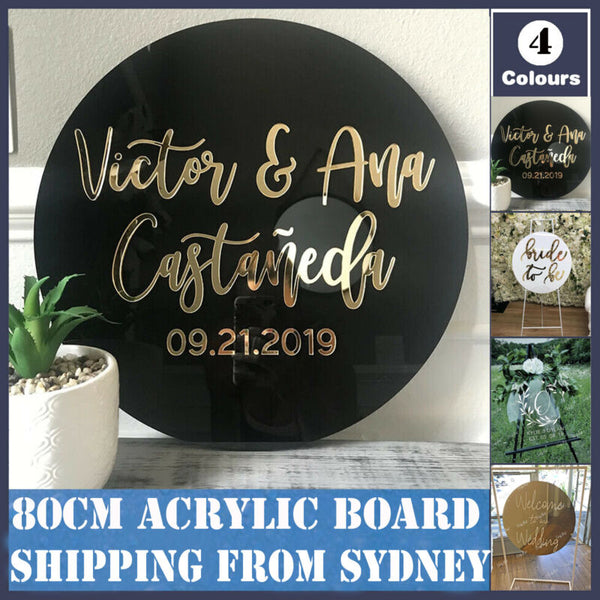 80cm Round Acrylic Wedding Welcome Sign – Circle Board for Baby Shower & Events