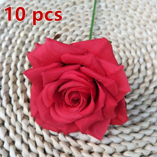 10pcs Simulation Artificial Rose Flower Silk Bouquet Wedding Party Hom