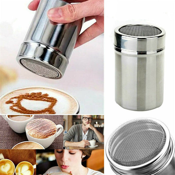 2PCS Coffee Chocolate Flour Shaker Icing Sugar Cocoa Sugar Stainless S