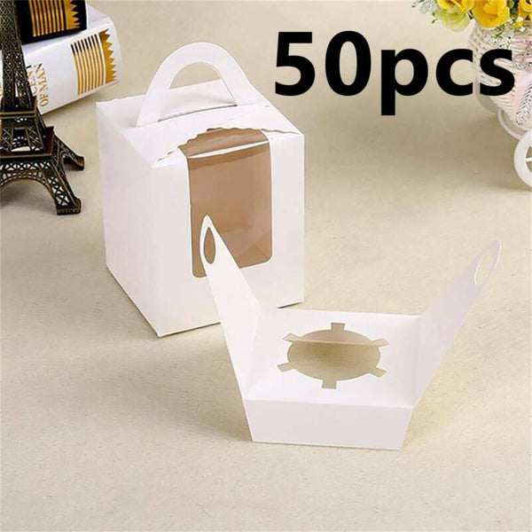 Cupcake Boxes Xmas Party Single Cake Packaging Gift Box Wi