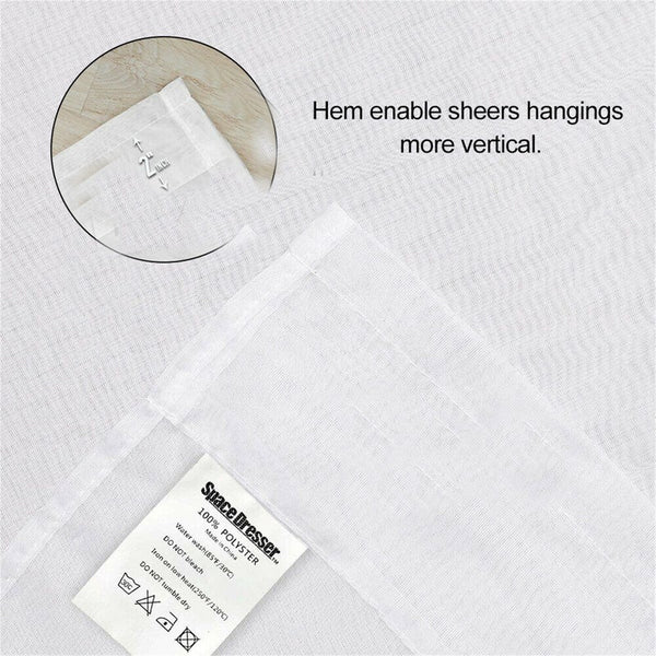 4 Panel Sheer Curtains Rod Pocket Window Sheer Voile Curtain Bedroom 1