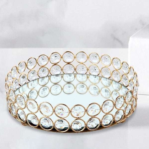 Mirror Gold Dessert Cupcake Cake Stand Holder Display Plate Centrepiec