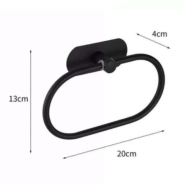 3PCS Stainless Steel Hand Towel Ring Rack Rail Holder Wall Mounted Bat