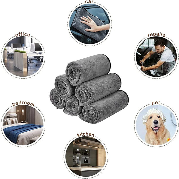 Microfiber Cleaning Cloth Grey,High Performance,Ultra Absorbent Microf