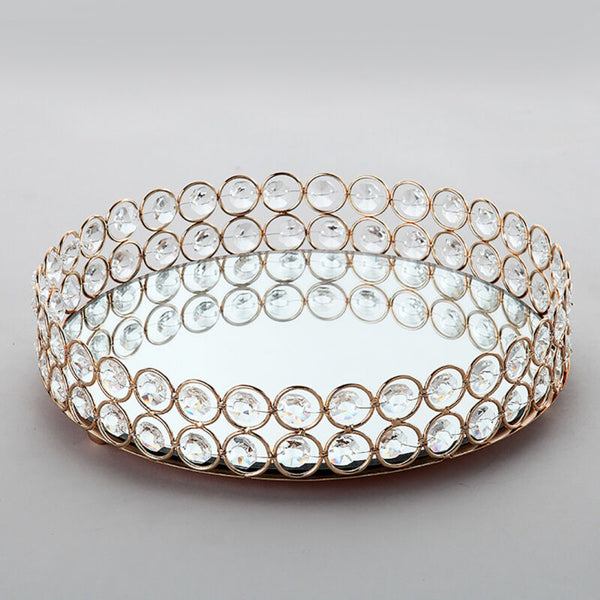 Mirror Gold Dessert Cupcake Cake Stand Holder Display Plate Centrepiec