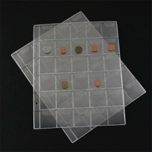 20x 30 Pockets Coin Holder Folder Pages Sheets For Collection Album St