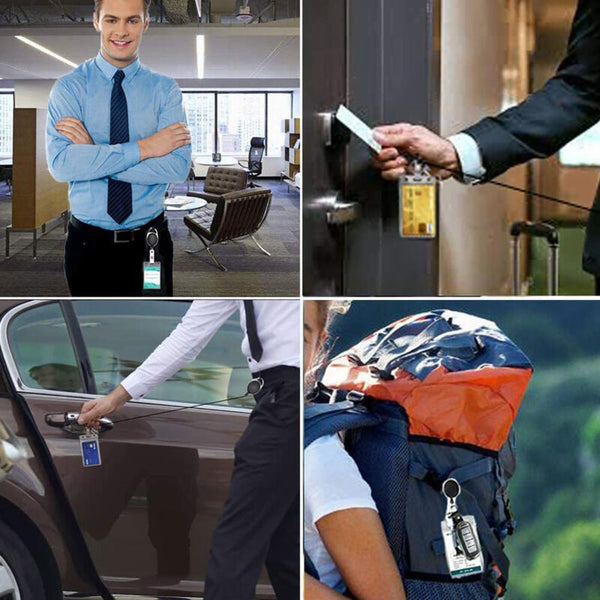 18x Retractable Key Chain ID Badge Card Holder Lanyard Keyring Carabin