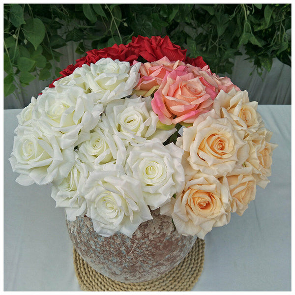10pcs Simulation Artificial Rose Flower Silk Bouquet Wedding Party Hom