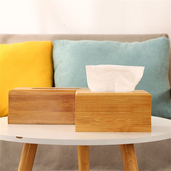 Tissue Box Paper Wooden Cover Holder Dispenser Storage Case Home Offic