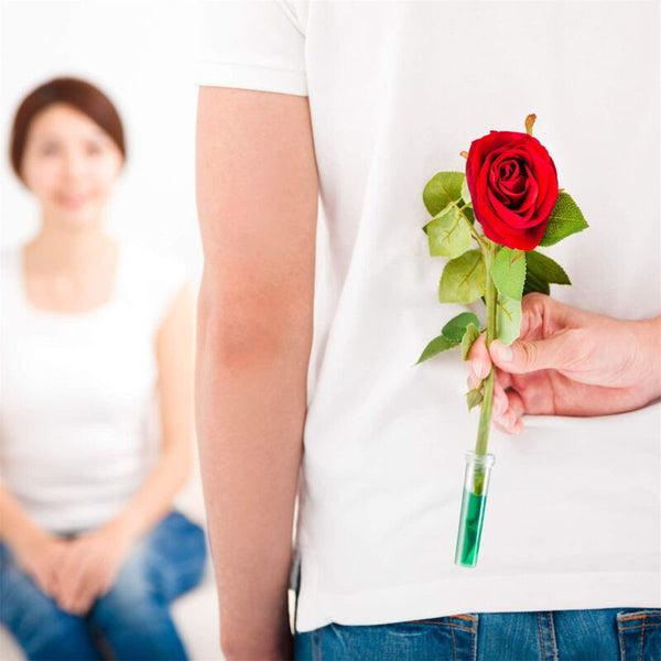 100Pcs Plant Flower Tubes Plastic Nutrition Water Tube Vials Cap Decor