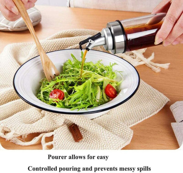 Olive Oil Vinegar Pourer Dispenser Cooking Glass Bottle Kitc