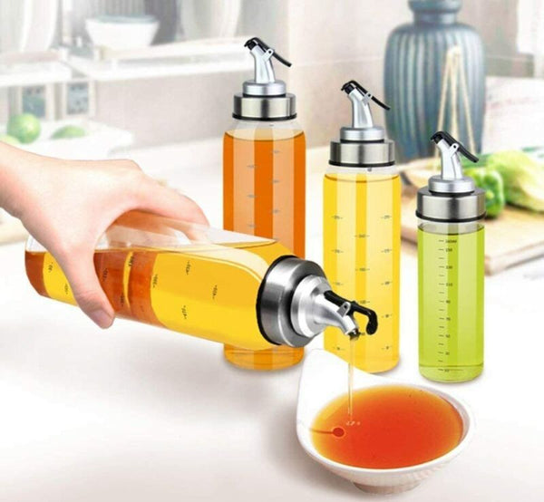 Olive Oil Vinegar Pourer Dispenser Cooking Glass Bottle Kitc