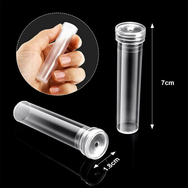 100Pcs Plant Flower Tubes Plastic Nutrition Water Tube Vials Cap Decor