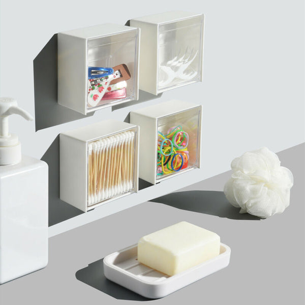 Wall Mounted Cotton Swab Storage Box Bathroom Multipurpose Hold