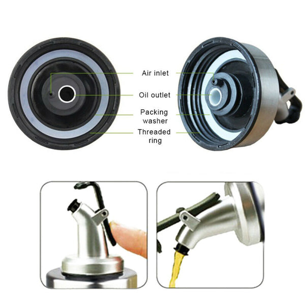 Olive Oil Vinegar Pourer Dispenser Cooking Glass Bottle Kitc