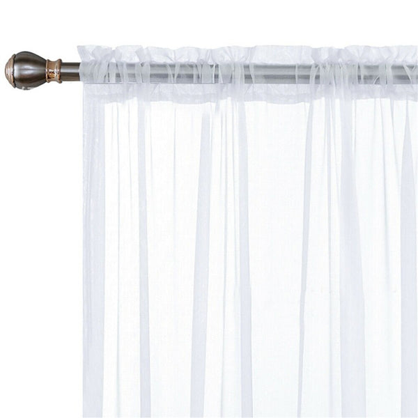 4 Panel Sheer Curtains Rod Pocket Window Sheer Voile Curtain Bedroom 1