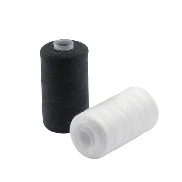 Sewing Thread 4 Spools x 500m Black White Quilting Polyester Embroider