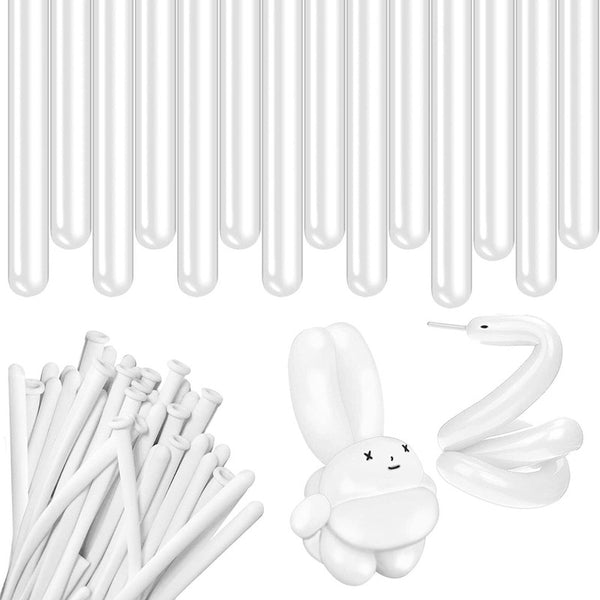 White Long Balloons for Twisting, Skinny Thickening Latex B