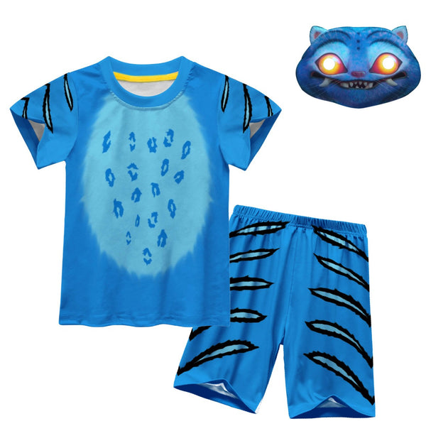 Kpop Demon Hunters Derpy Tiger Costume T-Shirt Pants Mask Outfit Fancy