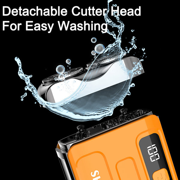 Portable Electric Beard Shaver Rechargeable Rotary Dual Head Razor Min