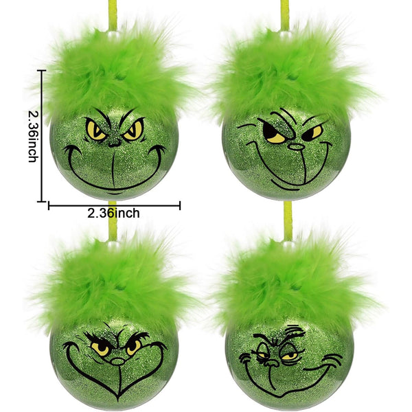 12PCS Grinch Christmas Baubles Christmas Tree Ornament Xmas Elf Ball D